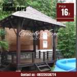Gazebo Kayu Jati Minimalis Jepara – Ruang Bersantai Keluarga yang Megah