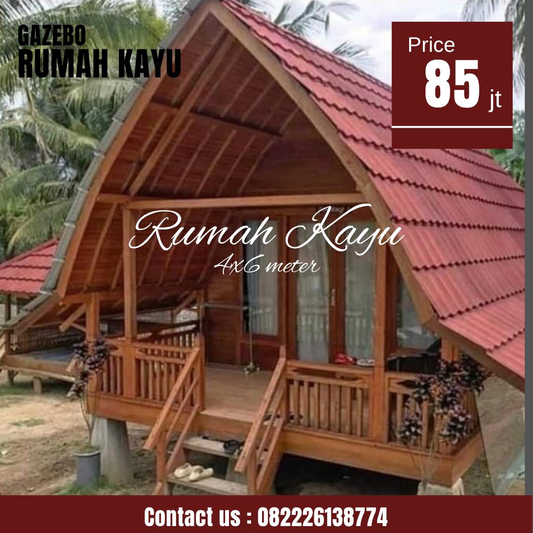 Harga Rumah Lumbung Kayu Jati Jepara Rumah Kayu Jati Lumbung Minimalis 4x6 Meter, Elegan dan Ramah Lingkungan - Image 1