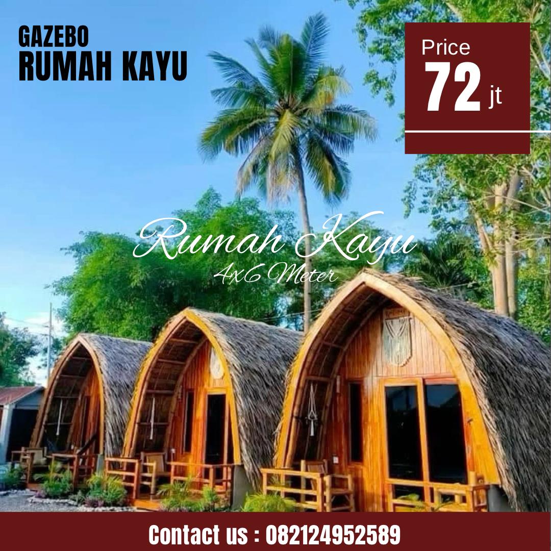 Rumah kayu Lumbung Kayu Jati 4×6 Meter Rumah Kayu Lumbung Jati Minimalis Ukuran 4×6 Meter, Harga & Desain 2026 - Image 1