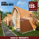 Jual Rumah Kayu Lumbung Minimalis Desain Unik