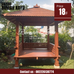 Gazebo kayu jati 2x2 meter minimalis taman