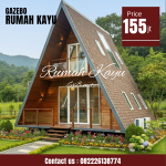 Jual Rumah Segitiga Kayu Modern Desain A-Frame Minimalis Premium
