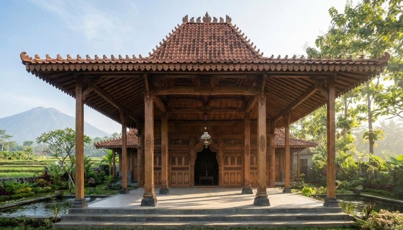 rumah kayu joglo pendopo Jual Pendopo Kayu Jati Asli Jepara Model Joglo Premium - Image 1