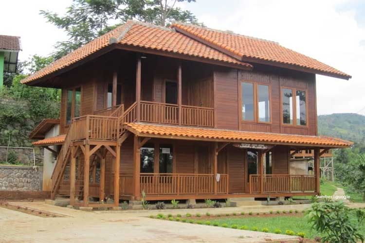 Rumah Kayu Model Minimalis 2 Lantai