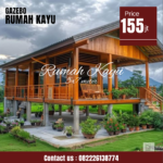 Rumah Kayu Jati Minimalis Panggung Desain Modern