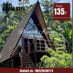Rumah Segitiga Cabin Kayu A-Frame Minimalis Kaca Panoramic